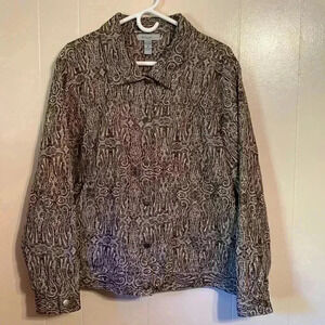 Woman’s 2X Jacket by Analogy Plus Black, Brown & Cream.
